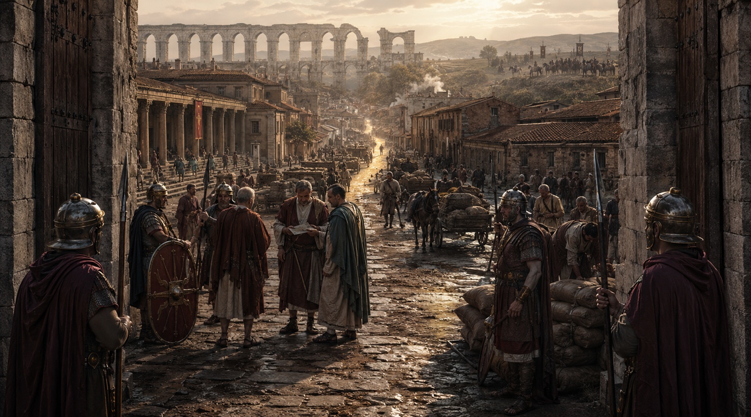 A thriving late Roman city and harbor under imperial banners