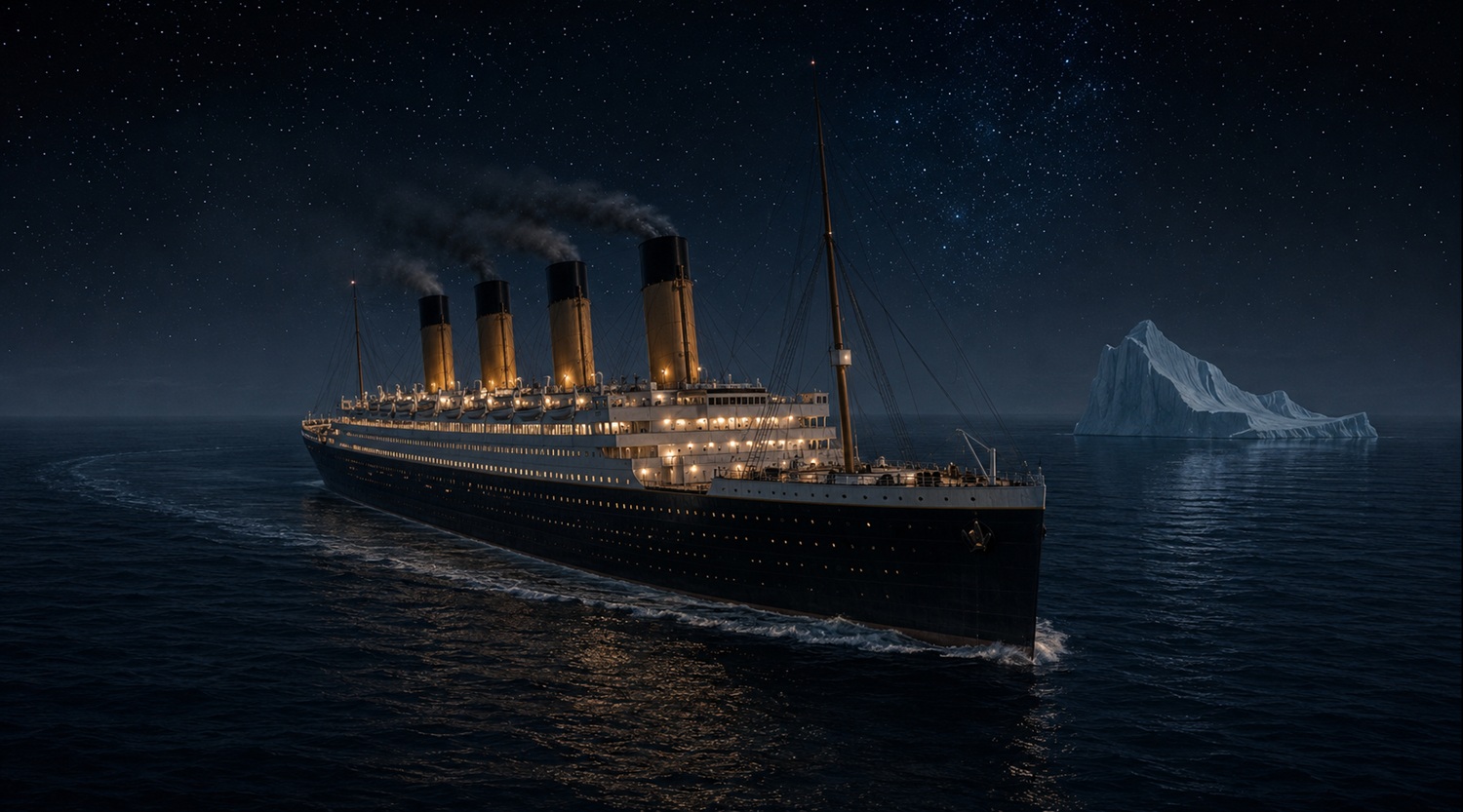 RMS Titanic arriving safely in New York Harbor in 1912